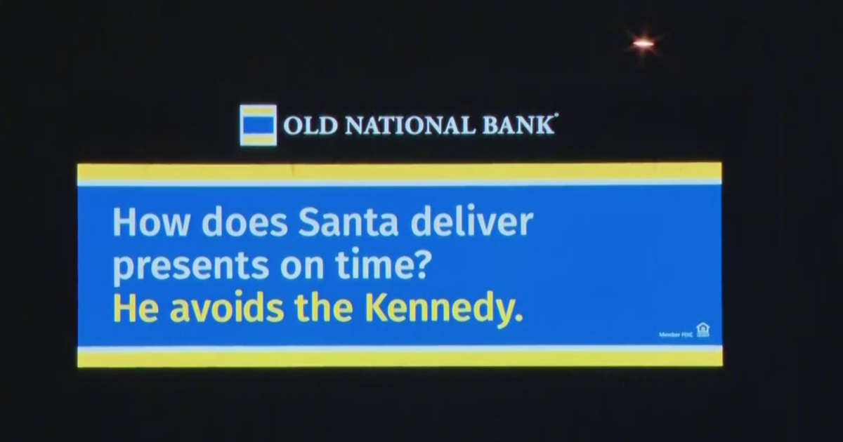 Billboard is concerned about construction delays on Chicago’s Kennedy Expressway and jokes that Santa Claus is avoiding it to deliver presents