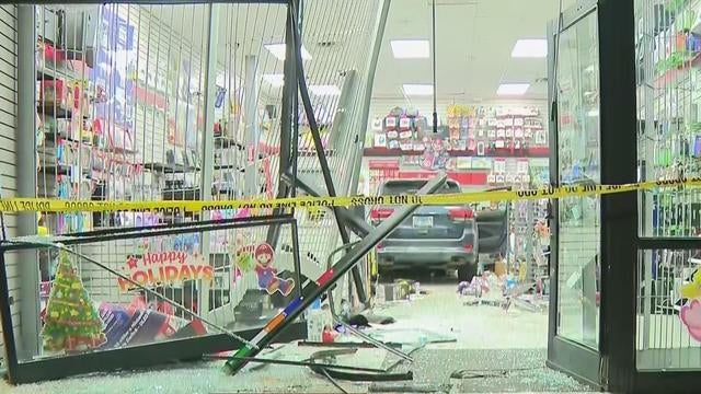 car crashes into game stop west town 