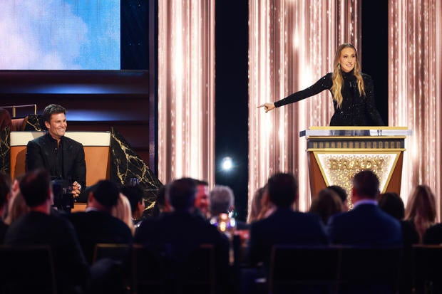 Nikki Glaser and Tom Brady  