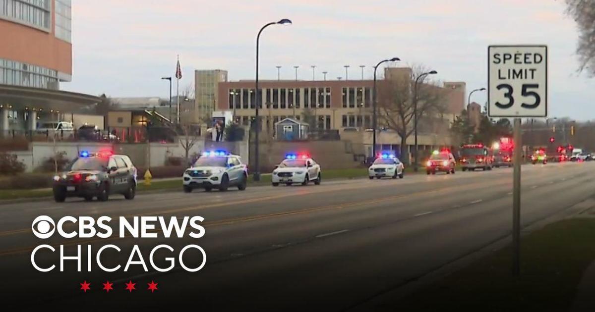 Police and firefighters hold a Christmas parade for hospital workers in the Chicago area