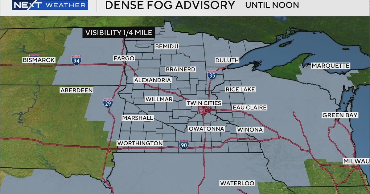 Dense fog advisory in Minnesota early Friday ahead of widespread rain