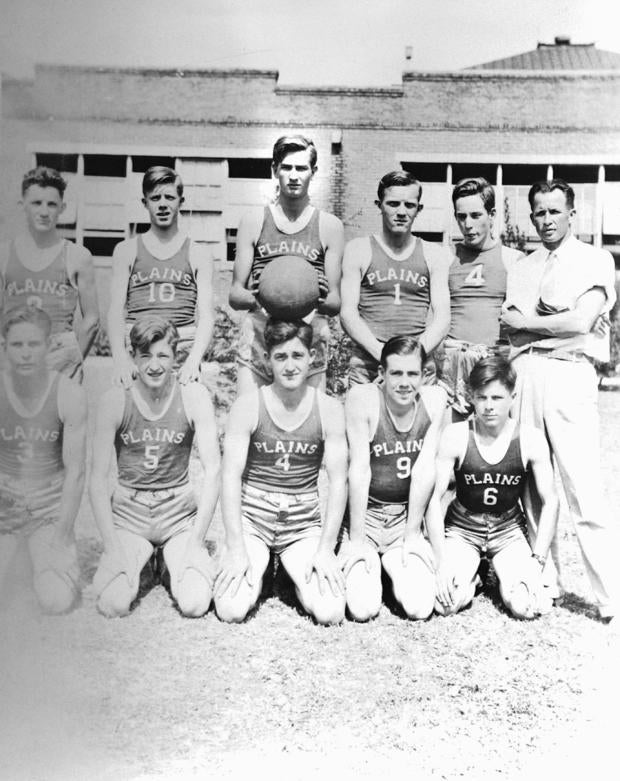 Jimmy Carter in Plains High School Basketball Team 