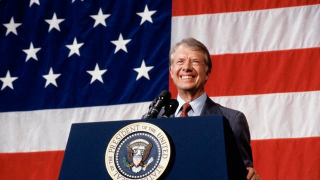 Jimmy Carter Addresses Town Meeting 