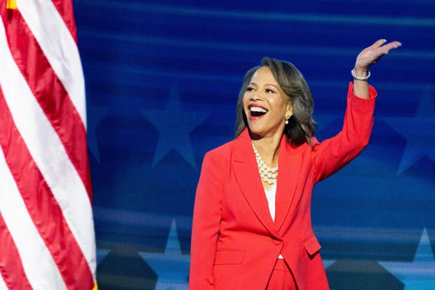 Rep. Lisa Blunt Rochester speaks at the 2024 Democratic National Convention in Chicago on Aug. 21, 2024. 