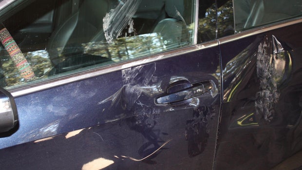 Montana Bockel's dented car