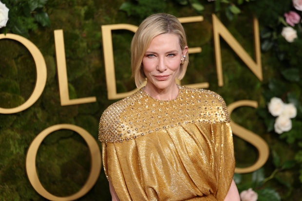 Nominee Cate Blanchett arrives at the Golden Globes