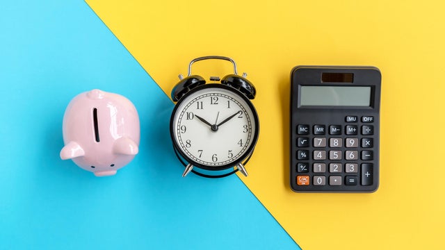 Piggy Bank, Alarm Clock and Calculator 