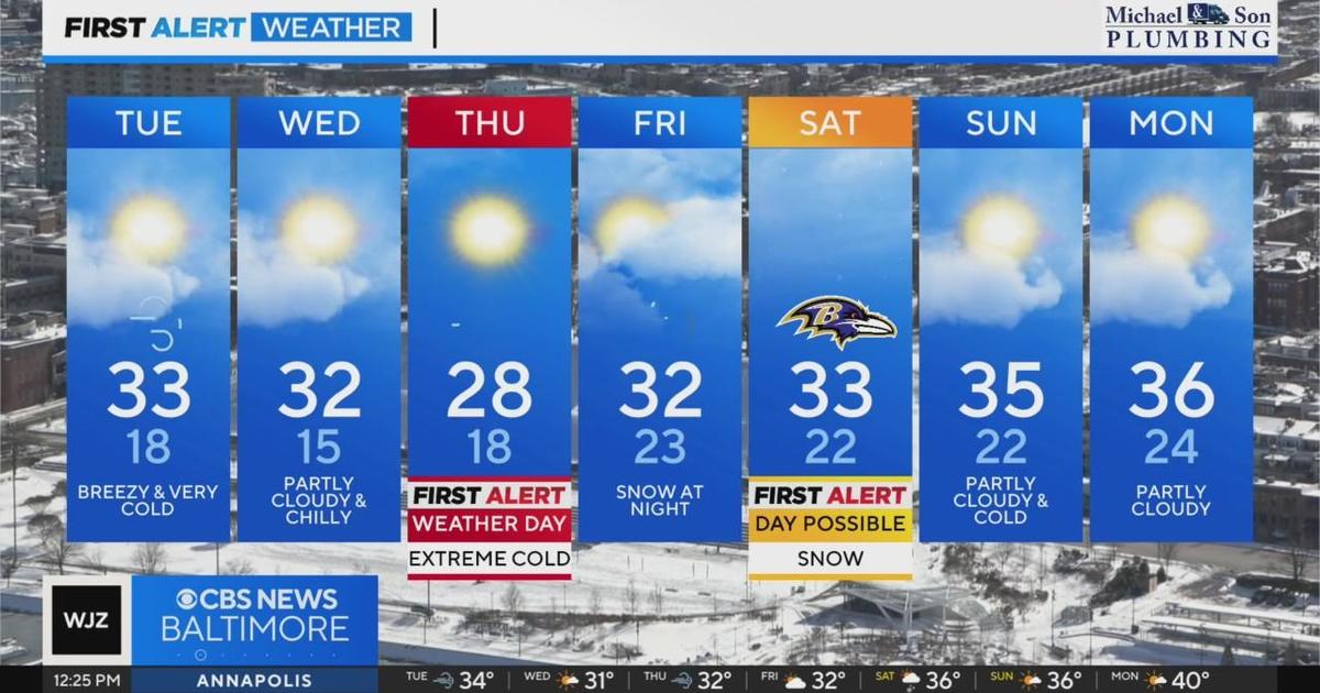 Bitterly cold temperatures continue in Maryland with snow expected for the weekend - CBS Baltimore