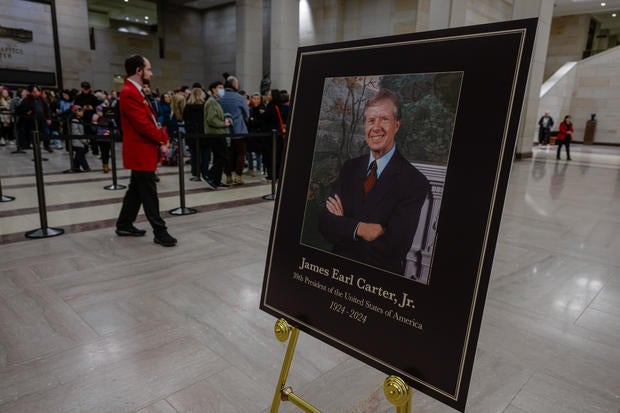 Former President Jimmy Carter Lies In State At The U.S. Capitol Building 