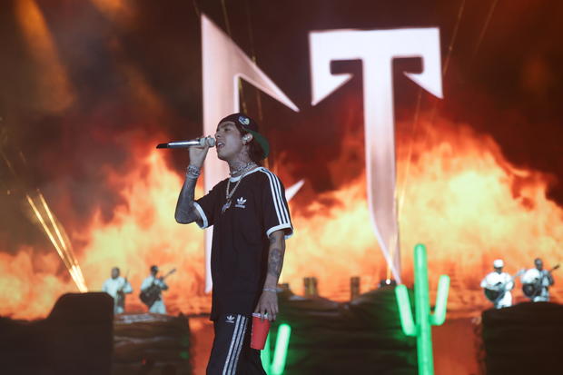 Mexican singer Natanael Cano performs on stage during his 