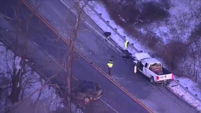 Accident or crime scene concept - flashing police lights 