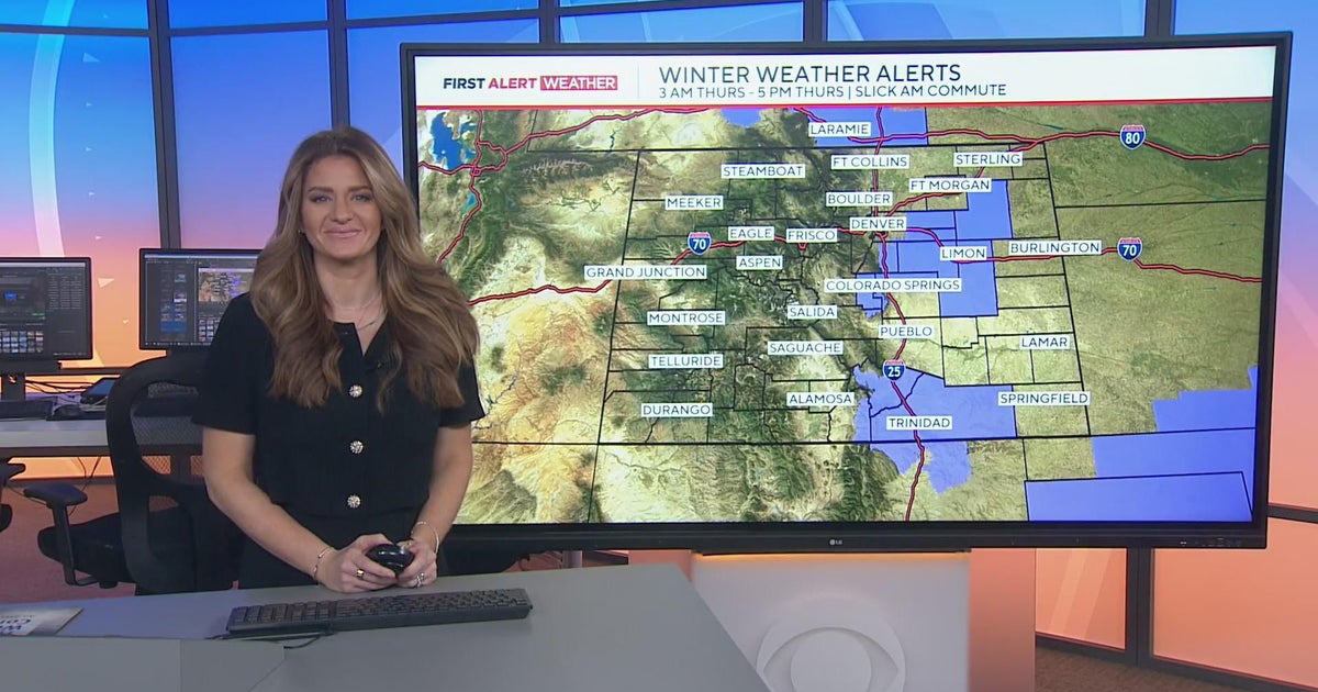 Snow moving into the Denver metro for the Thursday morning commute ...