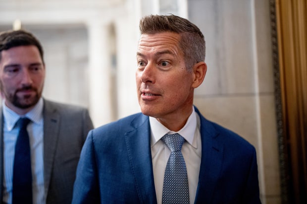 Sean Duffy walks out of a meeting on Capitol Hill on Dec. 10, 2024.