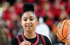 JuJu Watkins of the USC Trojans warms up before a game against the Maryland Terrapins at Xfinity Center on Jan. 8, 2025, in College Park, Maryland. 