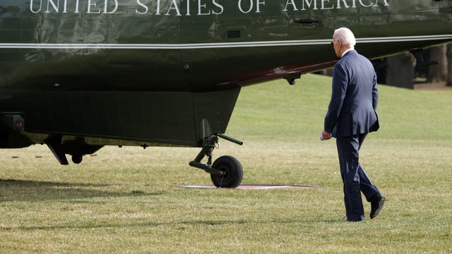 President Biden Departs The White House For Leesburg, Virginia