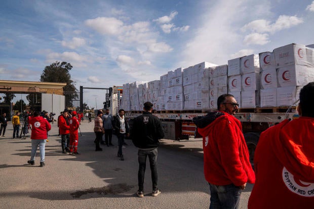 Aid Trucks Enter Rafah Crossing As Ceasefire Begins In Israel-Hamas War 