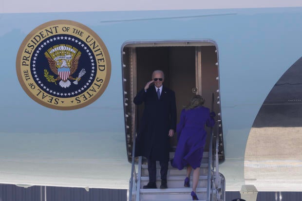 Joe Biden Delivers His First Speech As A Former President In Joint Base Andrews Sendoff Ceremony