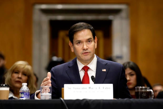 Secretary of State nominee Marco Rubio testifies during his Senate Foreign Relations confirmation hearing at Dirksen Senate Office Building on January 15, 2025 in Washington, DC. 