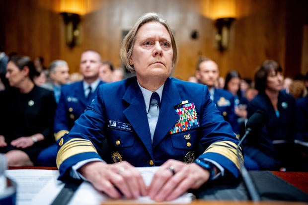 U.S. Coast Guard Commandant Adm. Linda Fagan arrives for a Senate Homeland Security and Governmental Affairs Subcommittee on Investigations hearing on Capitol Hill on June 11, 2024, in Washington, D.C. 