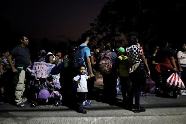 Migrants continue en route to the U.S. despite President Trump's warnings of mass deportations, in Huixtla, Mexico, on Jan. 21, 2025. 