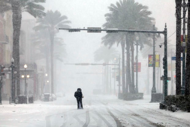 Winter Storm Brings Rare Snowfall To Large Swath Of Southern States