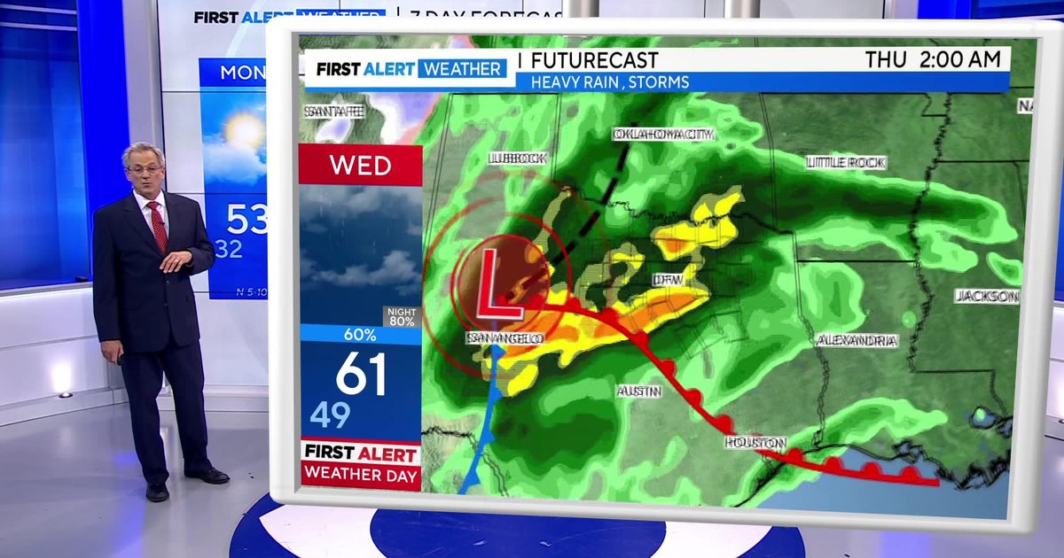 Heavy rain begins mid-week in North Texas - CBS Texas