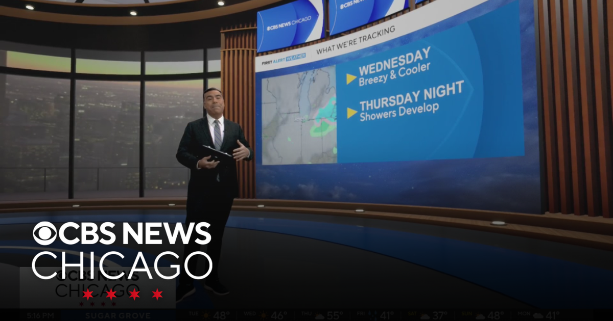 Breezy and cooler Wednesday, showers Thursday night in Chicago - CBS ...