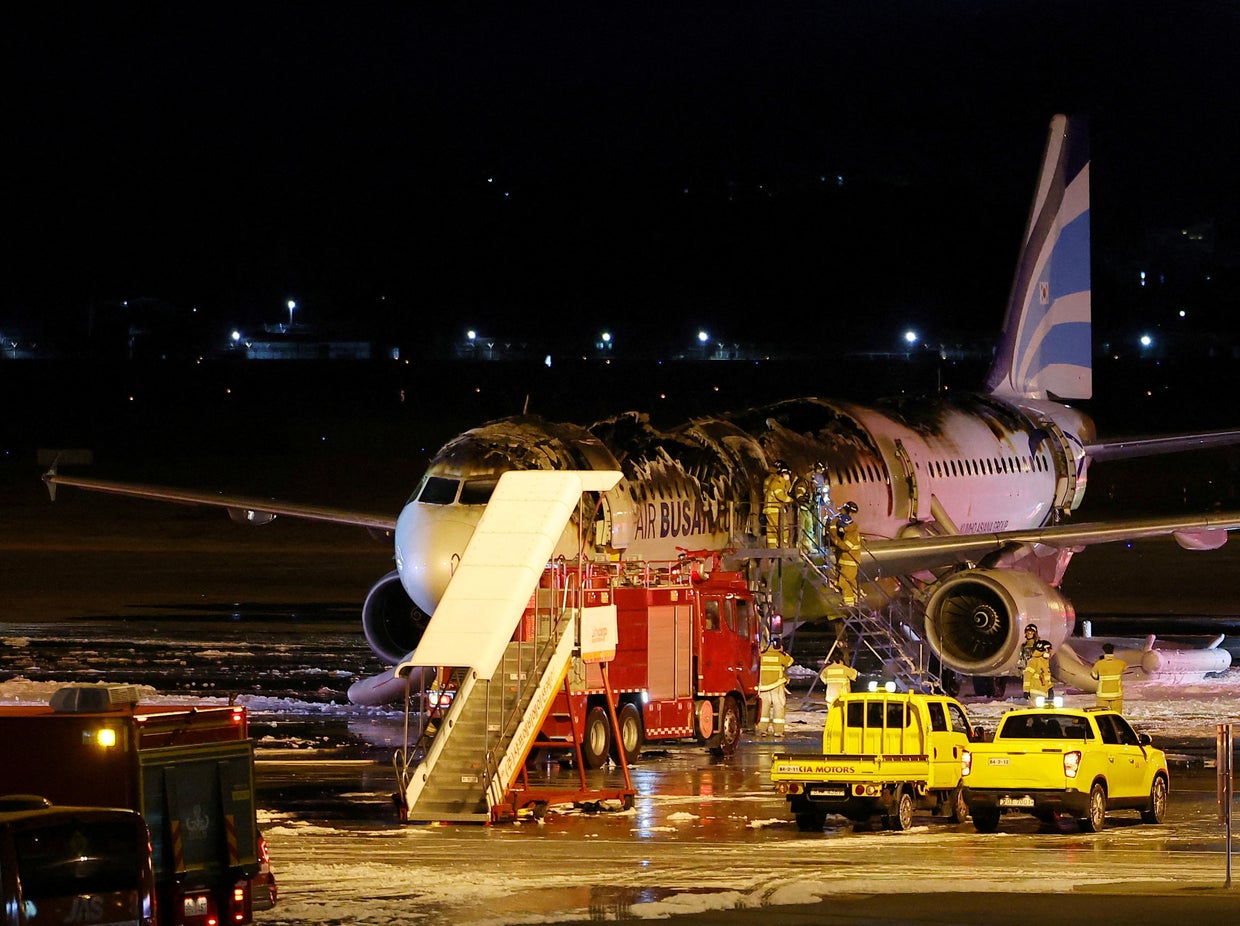 Air Busan plane catches on fire in South Korea, leaving seven people ...