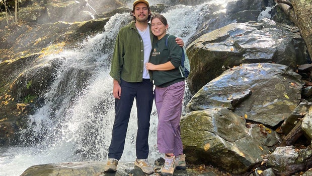Christian and Claire hiking
