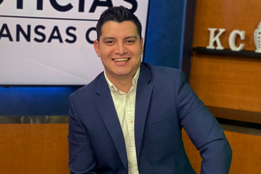 This photo provided by Telemundo Kansas City shows television reporter Adan Manzano, who was found dead in his hotel room Feb. 5, 2025, while visiting New Orleans to cover the Super Bowl. 