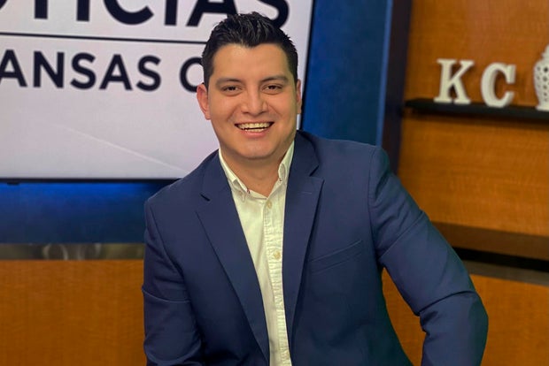 This photo provided by Telemundo Kansas City shows television reporter Adan Manzano, who was found dead in his hotel room Feb. 5, 2025, while visiting New Orleans to cover the Super Bowl.