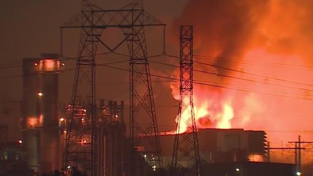 Moss Landing fire flare up 