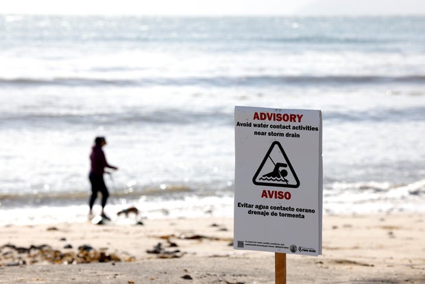 Sewage spill, Cabrillo Beach, heavy rains. 