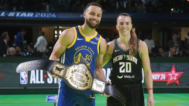 Stephen Curry and Sabrina Ionescu 