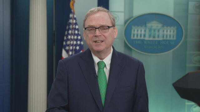 Kevin Hassett appears on "Face the Nation with Margaret Brennan" on Sunday, Feb. 16, 2025. 