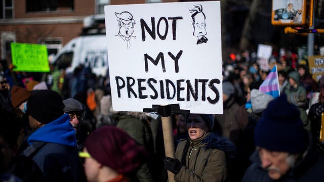 National Day of Protest on Presidents' Day in New York 