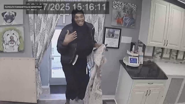 A woman is seen wearing all black on surveillance footage 