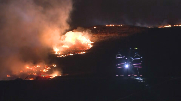 Brush fire in Gloucester Township, New Jersey 