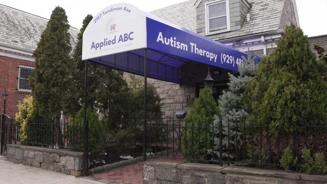 The entrance to Applied ABC, an autism center in the Bronx 