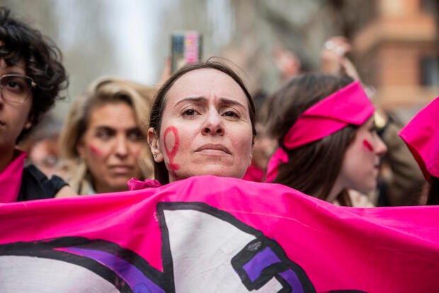 International Women's Day protests demand equal rights and an end to discrimination, sexual violence