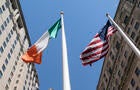 Irish and American flags 