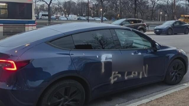 Vandalized Tesla 