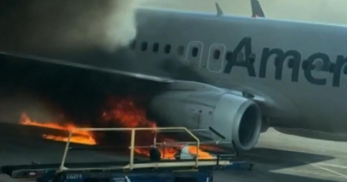 American Airlines plane catches fire on tarmac of Denver airport after emergency landing