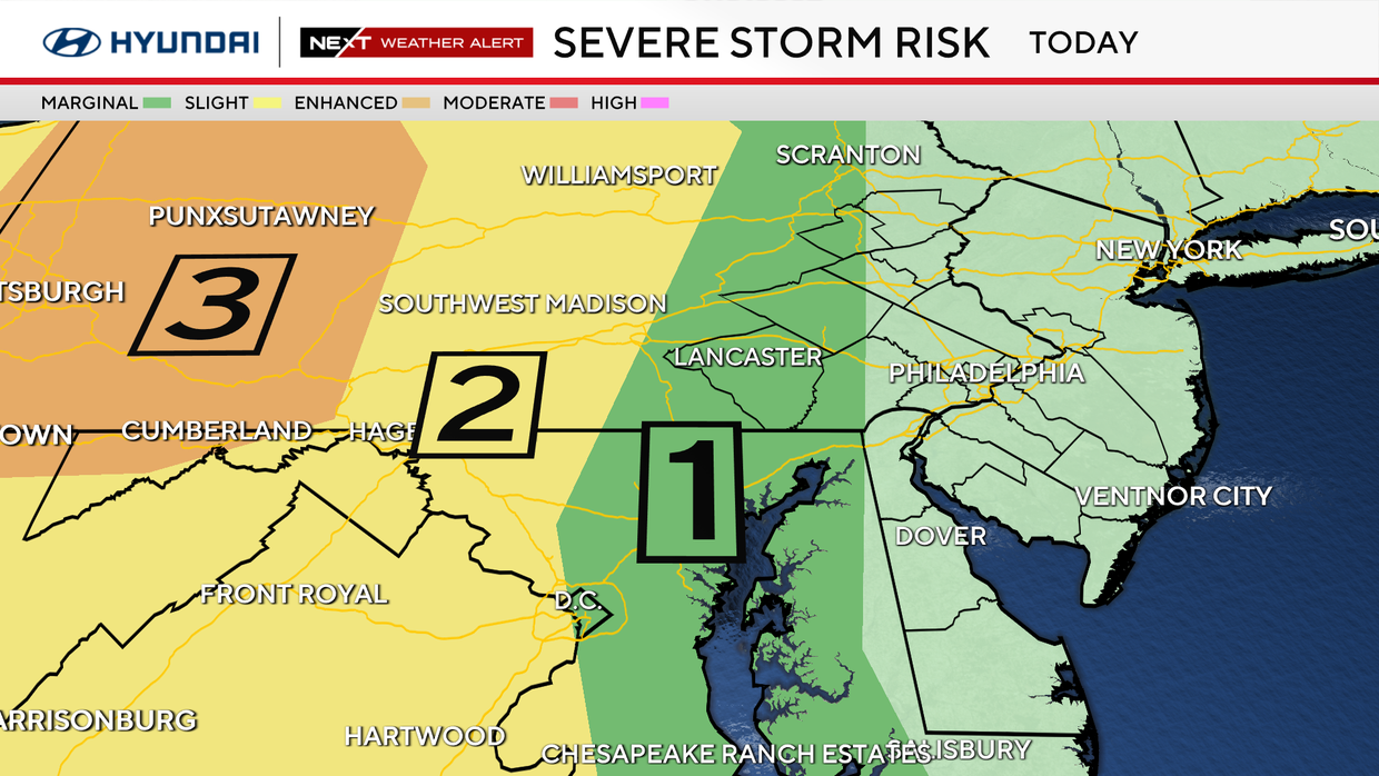 Severe storm risk for Sunday, March 16 