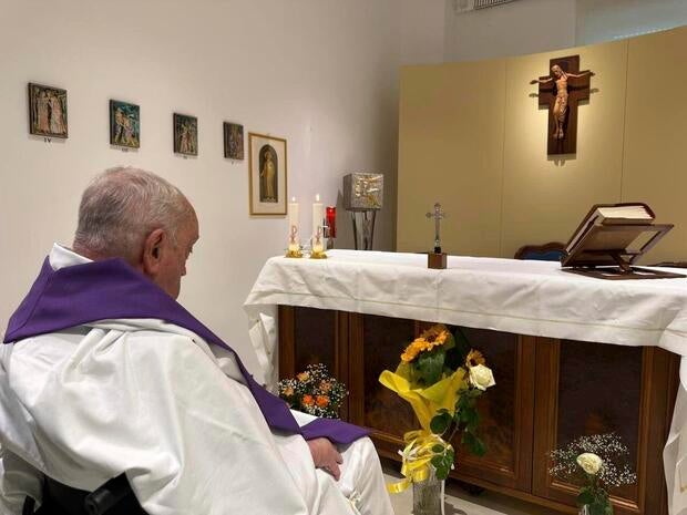 Vatican releases first photo of Pope Francis during monthlong hospital stay