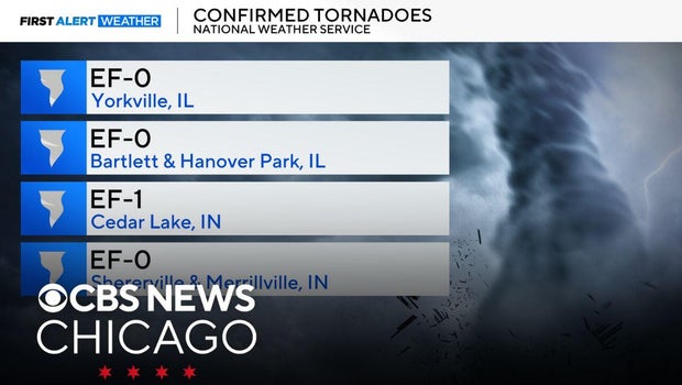 4 confirmed tornadoes touched down during Friday storms in Illinois and Indiana 