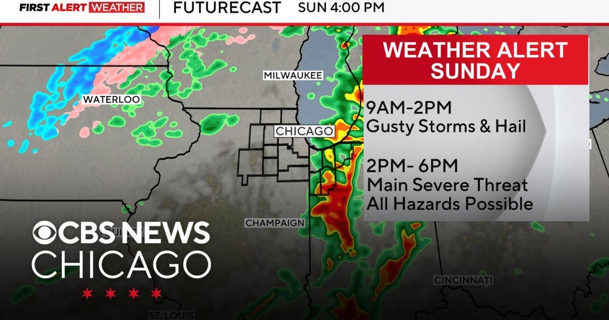 Sunday storms could bring hail, damaging winds to Chicago area - CBS ...