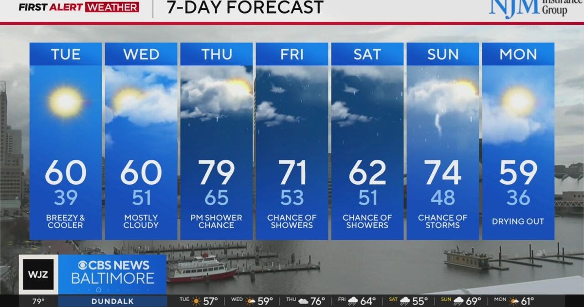 Strong to severe storms possible in Maryland on Monday - CBS Baltimore
