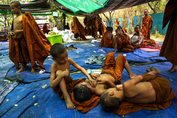 Aftermath of a strong earthquake, in Mandalay 