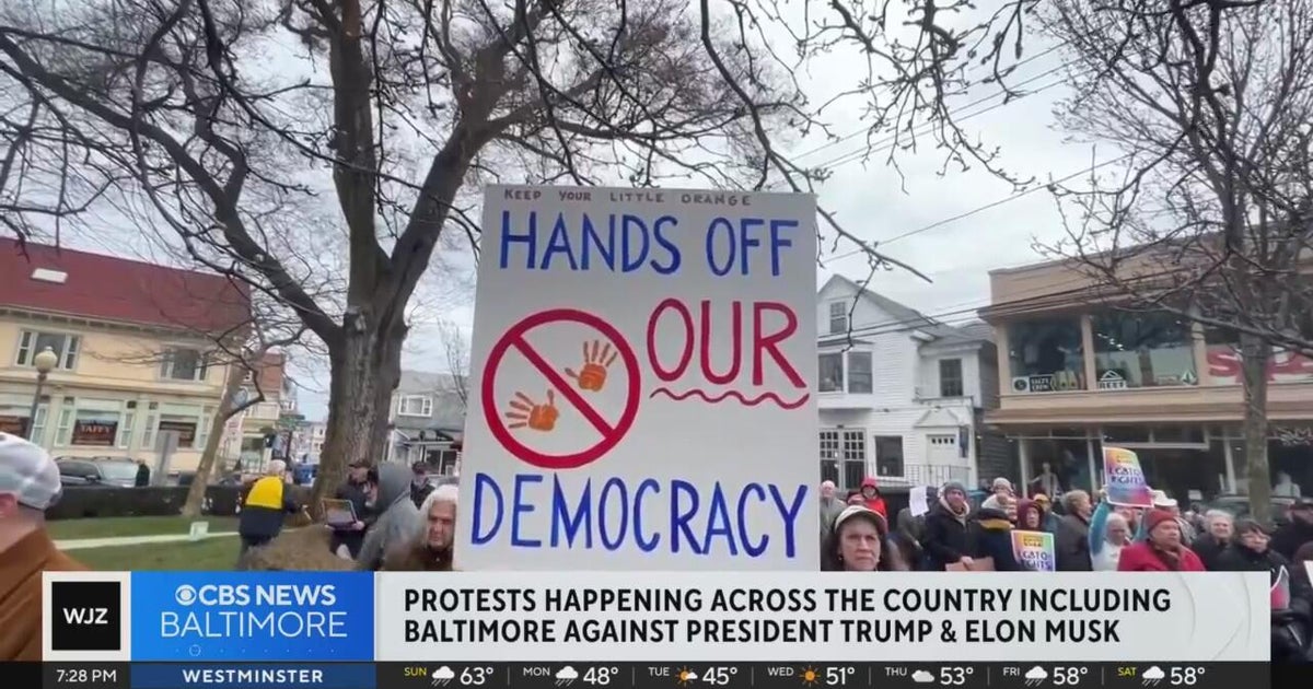 Baltimore joins nationwide protests against Trump and Musk in 'Hands ...